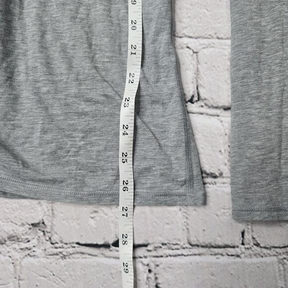 Lululemon Gray Side Cinch Long Sleeve Round Neck Pima Cotton Tshirt Size 8 - Picture 10 of 10